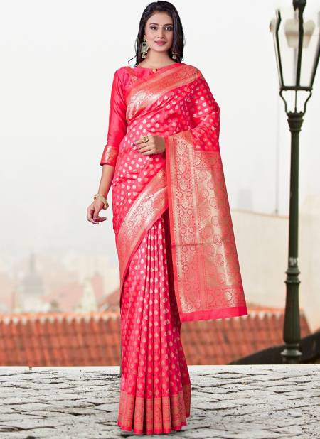 Red Colour Exclusive Stylish Festive Wear Silk Self Designer Saree Collection 1029